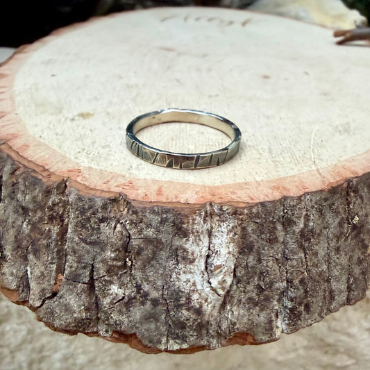 Hammered Sterling Silver Ring • Ripple Stacker Band • Hand‑Forged Minimalist Jewelry