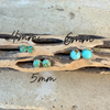 Kingman Turquoise Stud Earrings • Sterling Silver • 4mm 5mm 6mm • Smooth or Serrated Bezel