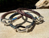Leather bracelet with stainless steel horseshoe shackle