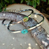 Kingman Turquoise Cuff Bracelet • Sterling Silver Twisted Wire