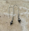 Navajo pearl drop dangle sterling silver earrings / navajo pearl earrings