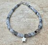 Rainbow moonstone bracelet / sterling silver beaded gemstone bracelet