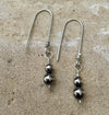 Navajo pearl drop / dangle sterling silver earrings