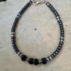Black Onyx Bracelet with Hematite, Sterling Silver Beaded Bracelet, Gemstone Bracelet, Unisex Jewelry, Men's Bracelet, Gift Idea