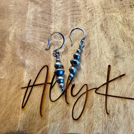 Navajo Pearl Dangle Earrings, Sterling Silver Drop Earrings, Navajo Pearl Earrings, Handmade Jewelry, Gift for Her