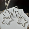 Handmade Seamless Star Sterling Silver Earrings, Custom Star Earrings, Celestial Jewelry, Gift for Her
