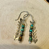 Navajo pearls with turquoise dangle drop earrings and chevron chain