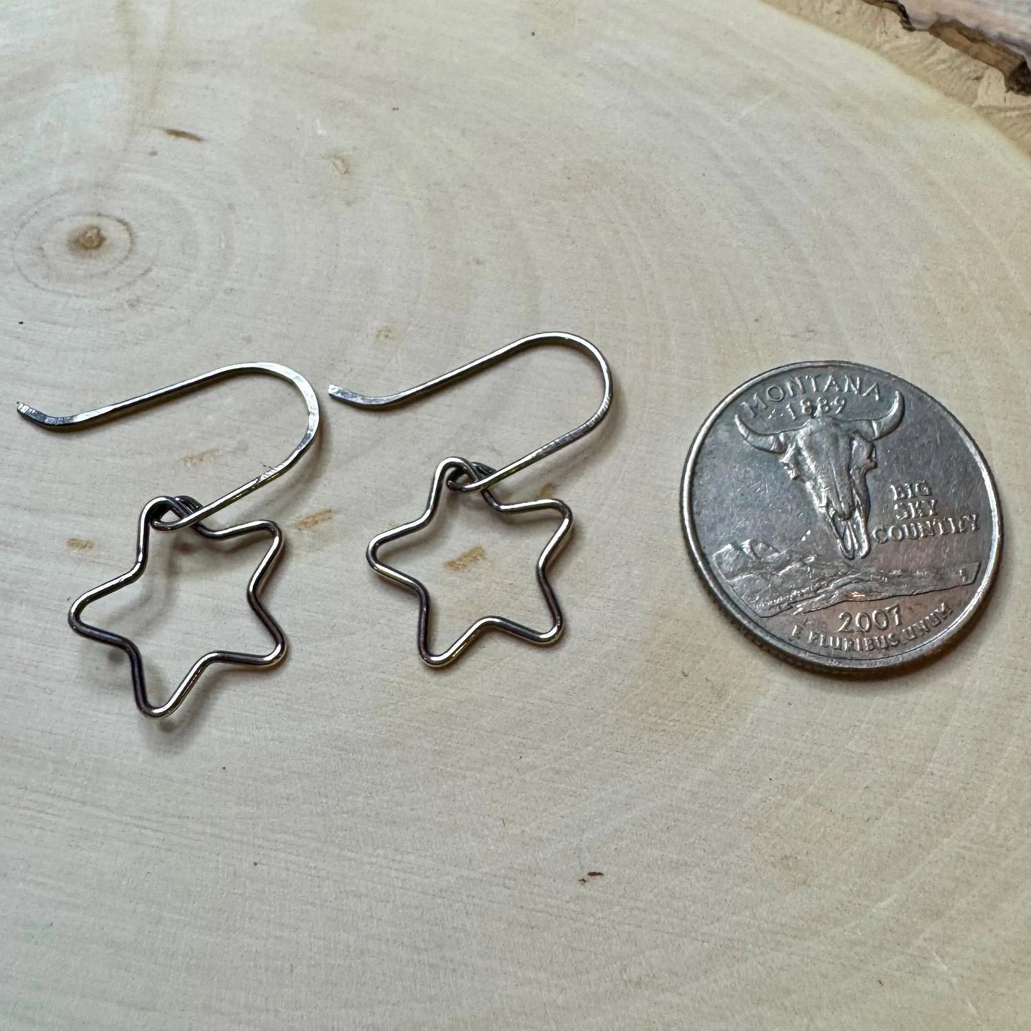 Sterling Silver Star Dangle Earrings – Minimalist Celestial Jewelry
