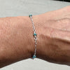 Sterling Silver Cable Chain with Turquoise Spacer Bracelet, Turquoise Jewelry, Unique Gemstone Bracelet
