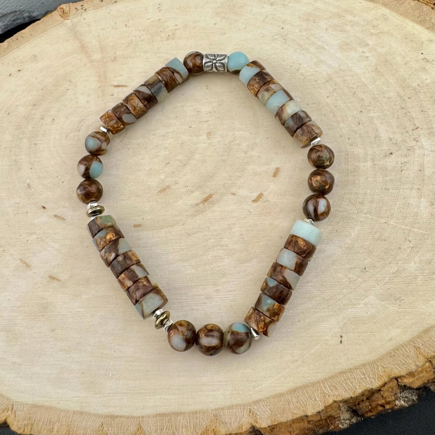 Stretch Impression Jasper Bracelet – Sterling Silver & Natural Gemstone