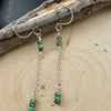 Sterling Silver Chain Dangle Earrings, Turquoise Gemstone Earrings, Boho Jewelry, Sterling Silver Earrings, Gift for Her