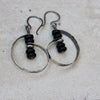 Navajo Pearl Black Onyx Earrings in Sterling Silver | Handcrafted Onyx Jewelry