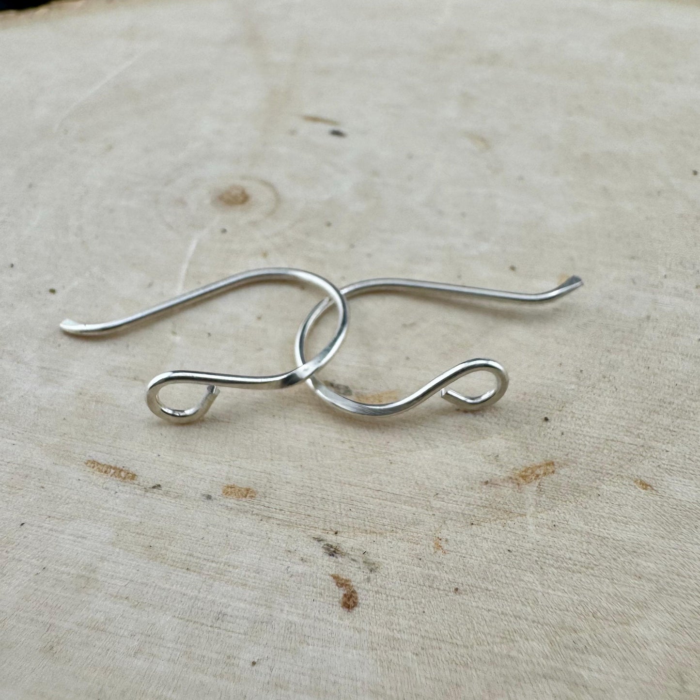 Sadie: 20 Gauge Side Hook Sterling Silver Ear Wires - Shiny or Oxidized Finish - Handmade Jewelry Making Supplies, 3/4-inch Drop