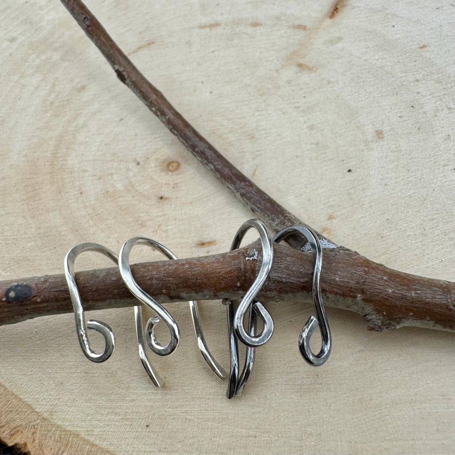 Genesis: 18 Gauge Side Hook Sterling Silver Ear Wires, Shiny or Oxidized Finish, Jewelry Supply, 3/4-inch Drop