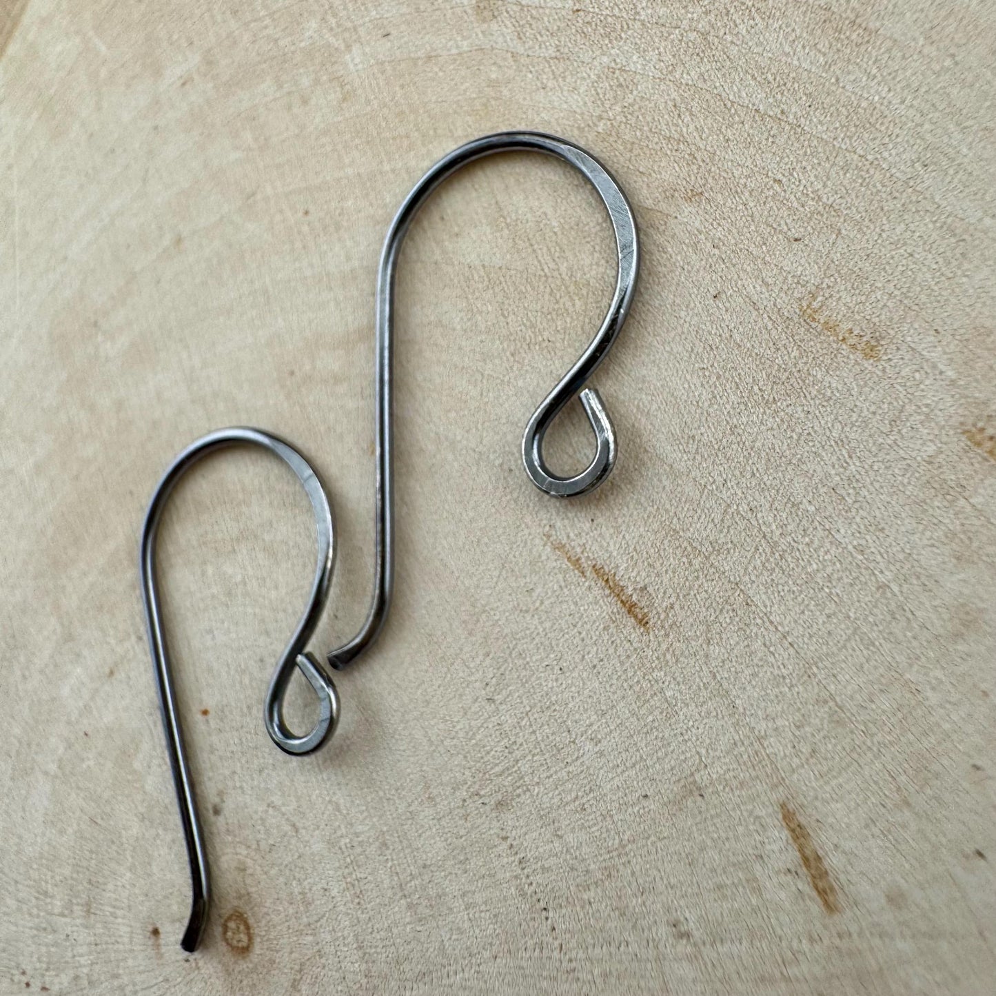 20 Gauge Handmade Sterling Silver French Ear Wires: Shiny or Oxidized, 1 inch Drop