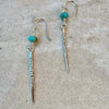 Turquoise Spike Sterling Silver Drop Earrings: Kingman Turquoise