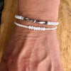 Navajo Pearl Double Wrap Bracelet with Sterling Silver and Pearl Beads