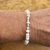 Stretch Mother of Pearl Bracelet - Sterling Silver Gemstone Jewelry