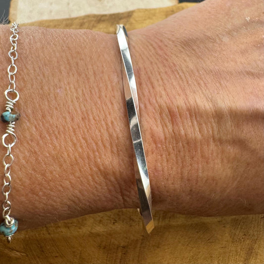 Elegant Twisted Wire Cuff Bracelet - Handmade Sterling Silver Bracelet