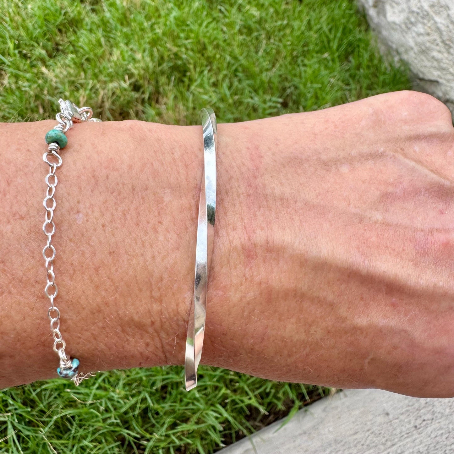 Elegant Twisted Wire Cuff Bracelet - Handmade Sterling Silver Bracelet