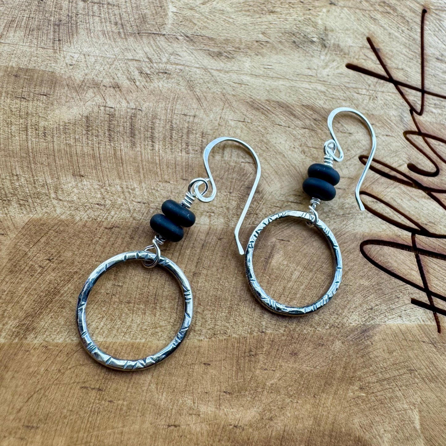 Modern Artisan Onyx Sterling Silver Earrings - Handmade Gemstone Jewelry