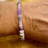 Natural Gemstone Chevron Amethyst Bracelet - Stretch Design