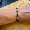 Navajo Pearl Onyx Bracelet | Elegant Sterling Silver Gemstone Stretch Bracelet