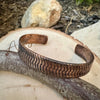 Rustic Herringbone Copper Cuff Bracelet – Antique Oxidized Finish