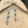 Rustic Sterling Silver Dangle Earrings with Kingman Turquoise & Navajo Pearls