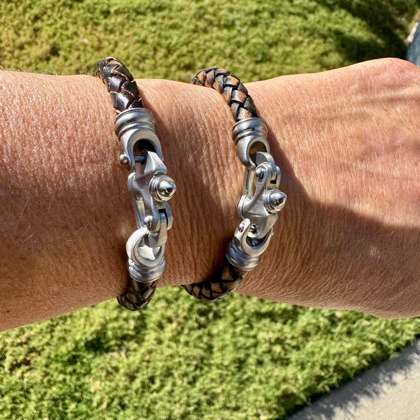 Mariner’s Clasp Leather Bracelet – Nautical Soul | Bolo Braided Cord + Stainless Steel Grit