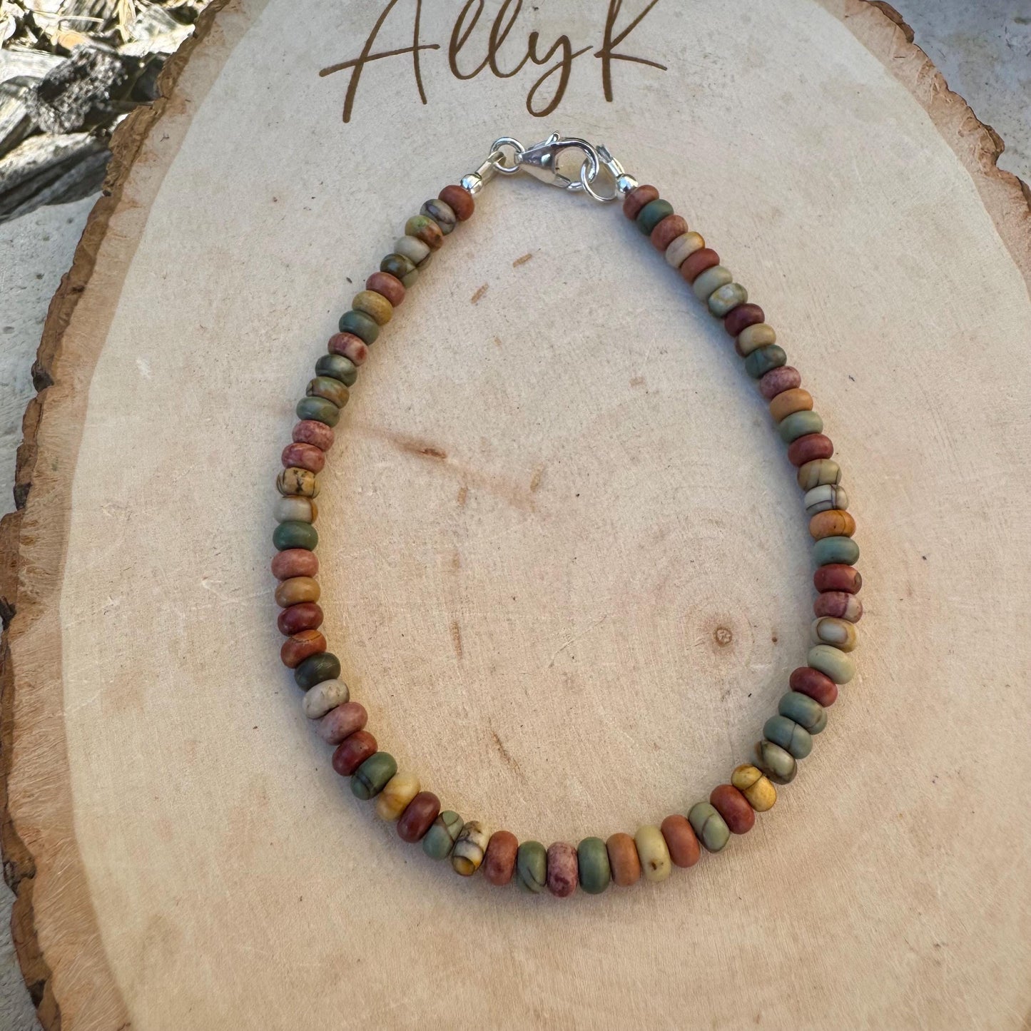 Picasso Red Creek Jasper Bracelet – Gemstone Beaded Bracelet | Stackable Artisan Jewelry