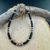 Black Onyx & Sterling Silver Bracelet • Oxidized Silver Beaded Bracelet • Unisex Stacking Jewelry