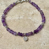 Purple Amethyst Sterling Silver Bracelet – Flower Charm | Dainty Elegant Gemstone Jewelry