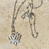 Handcrafted Lotus Flower Necklace in Sterling Silver – Delicate Beauty