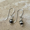 Dainty Navajo Pearl Drop Earrings, Dangle Sterling Silver Earrings, Elegant Southwestern Design