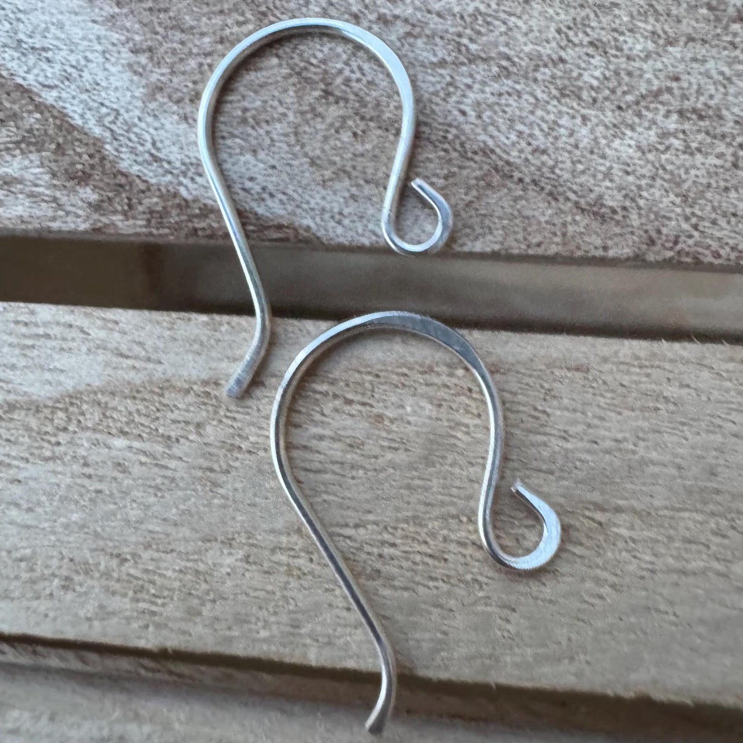 Handmade Sterling Silver French Hook Ear Wires – 20 Gauge, Shiny or Oxidized