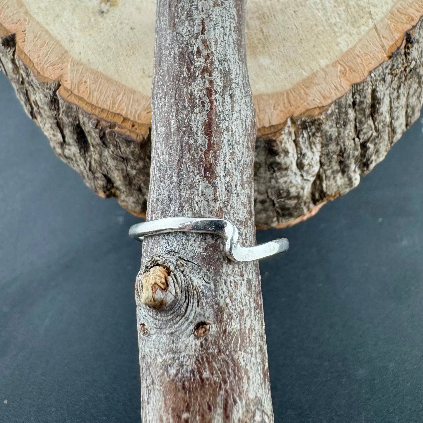 Sterling Silver Dainty Wavy Twist Ring | Elegant Minimalist Design