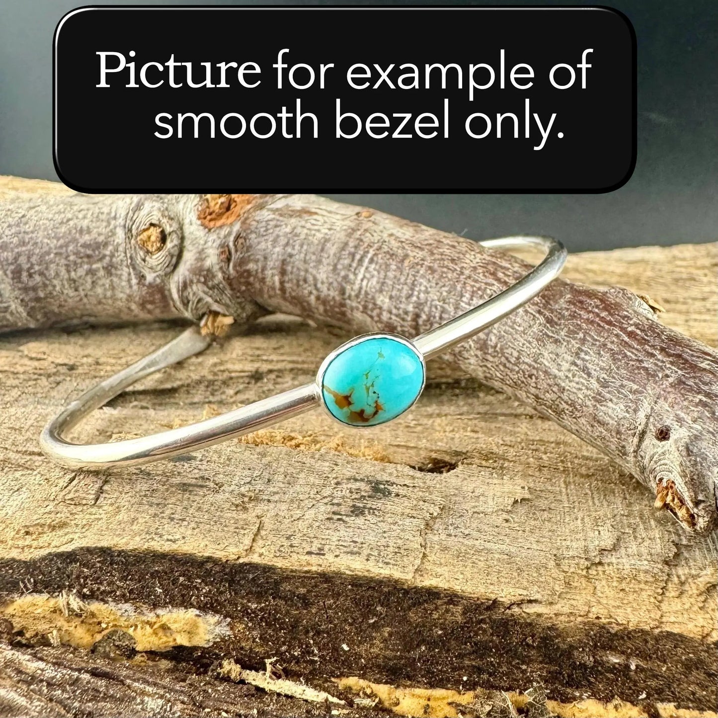 Turquoise Bezel Twisted Wire Cuff – Unique Handmade Sterling Silver Bracelet