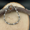 Southwestern Sterling Desert Pearl and White Turquoise Bracelet • Silver Stacker