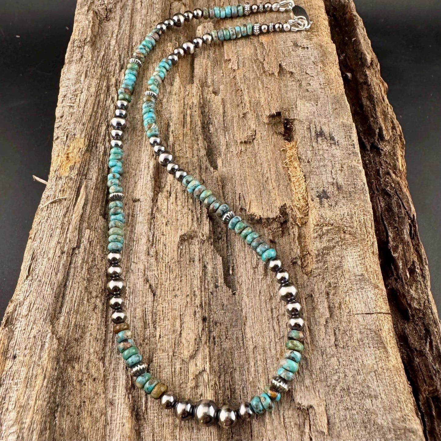 Navajo Pearl Turquoise Necklace – Sterling Silver Gemstone Southwestern Style Choker Necklace