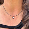White Buffalo Bezel Pendant Necklace – Sterling Silver Boho Jewelry