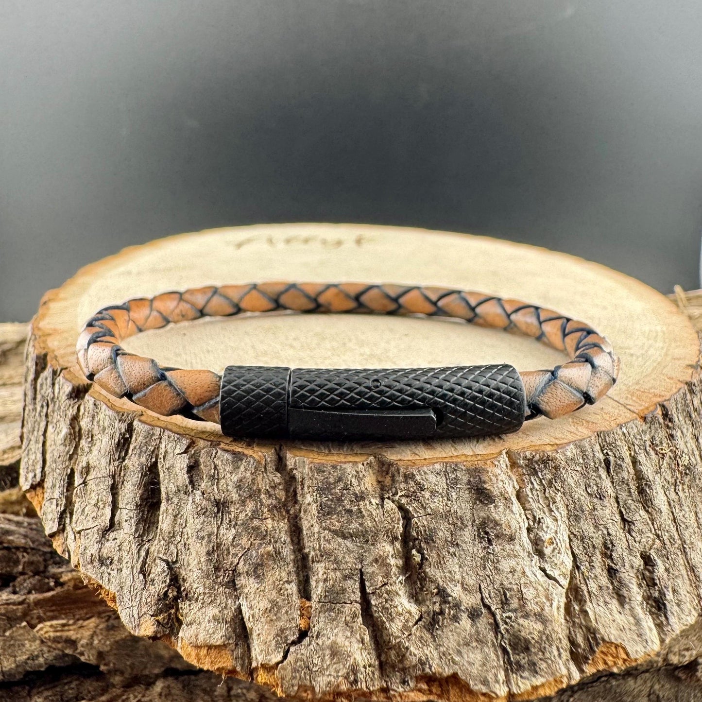 Genuine Braided Leather Wrap Bracelet with Bayonet Clasp - Single & Double Wrap Style