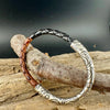 Braided Leather Wrap Bracelet - Antique Silver Paisley Half Cuff in Multiple Colors