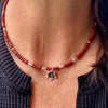 Red Jasper Necklace: Sterling Silver Rose Pendant, Gemstone Jewelry