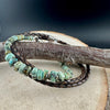 African Turquoise Multi Wrap Bracelet | Braided Leather & Sterling Silver Cuff | Unisex Design