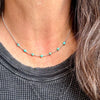 Turquoise Sterling Silver Wire Wrapped Necklace: Kingman Turquoise Jewelry