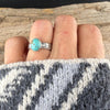 Sterling Silver Daisy Ring with Kingman Turquoise | Oval American Gemstone Jewelry