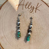 Turquoise Navajo Pearl Drop Earrings | Sterling Silver Gemstone Posts