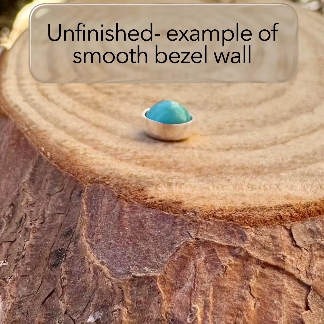 Turquoise Sterling Silver Earrings | Bezel Cabochon 4mm Studs