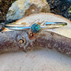 Blue Moon Turquoise Sterling Silver Bracelet –Cabochon Handmade Adjustable Cuff Jewelry